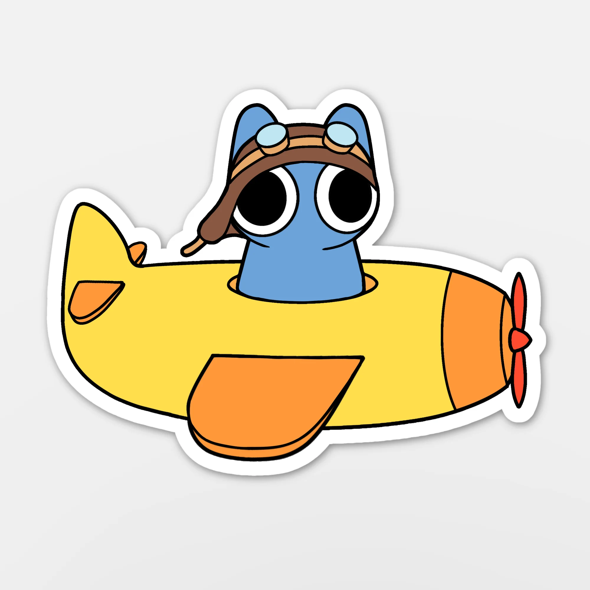 Sticker Tartine dans avion